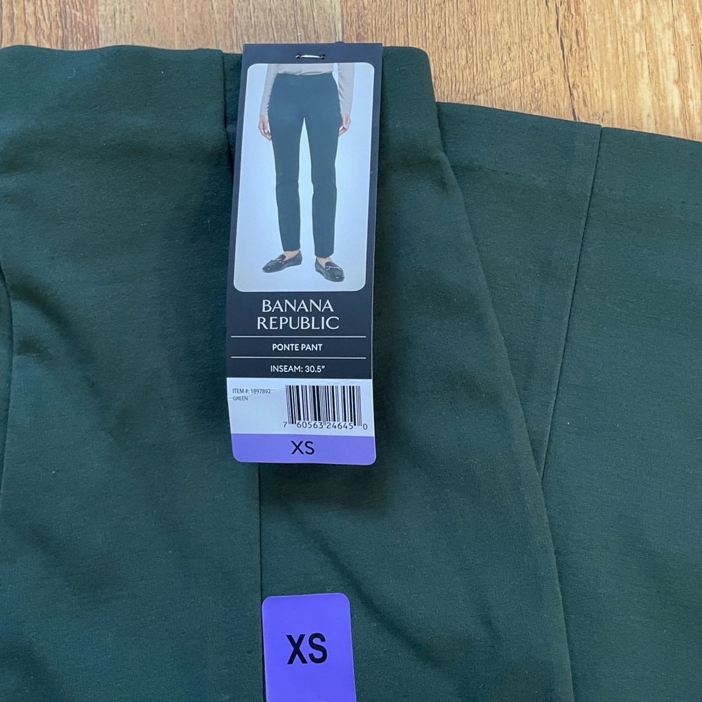 Banana Republic Dark Green Ponte Pants XS